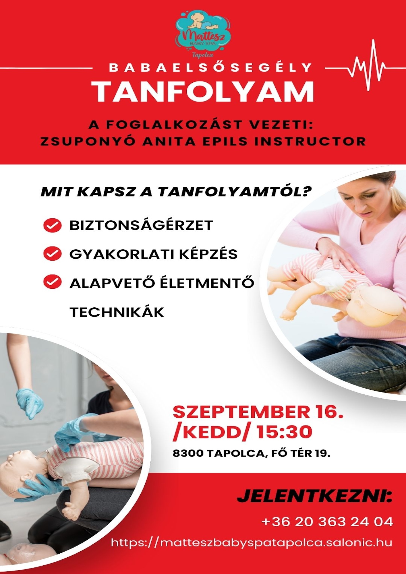 Babaelsősegély tanfolyam Tapolcán